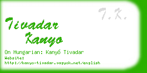 tivadar kanyo business card