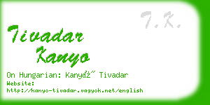 tivadar kanyo business card